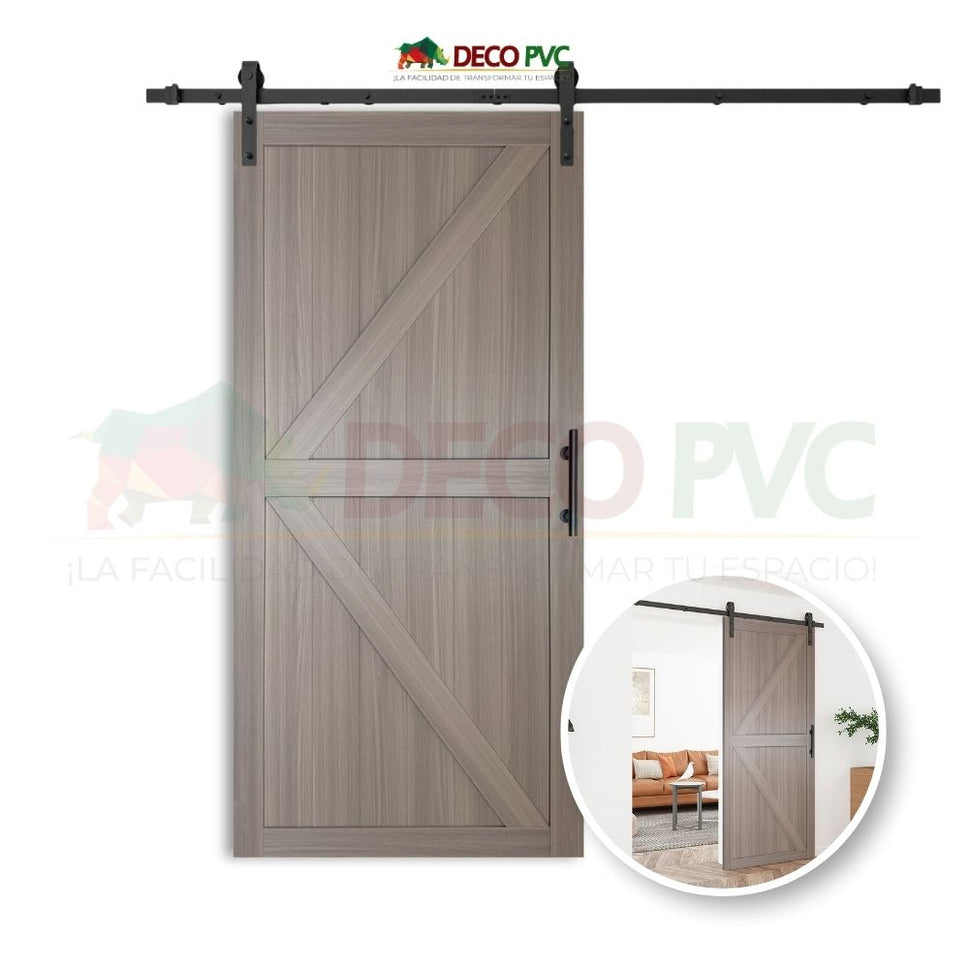 Puerta corrediza tipo granero de MDF con Riel de Acero - Modelo K