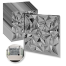 PANEL 3D- Zafiro cromo S100  / 10pzas / 50*50cmPlata