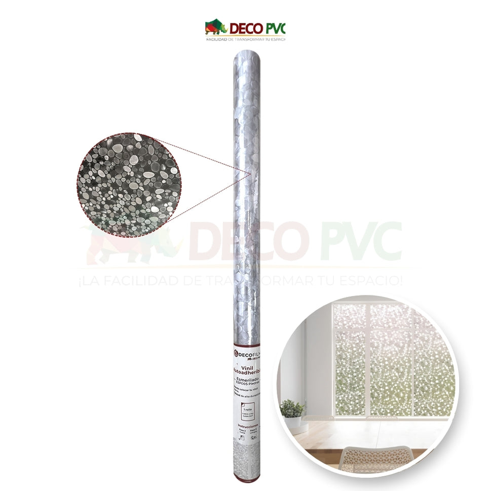 Vinil Esmerilado en rollo (0.60x3m) - DECOFILM®Esmerilado Piedras