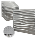 PANEL 3D -Cuerdas S105 / 10pzas / 50*50cmMETÁLICO PLATINO