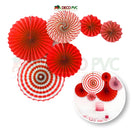 Colgantes - Abanicos de papel / 6pzasRojo