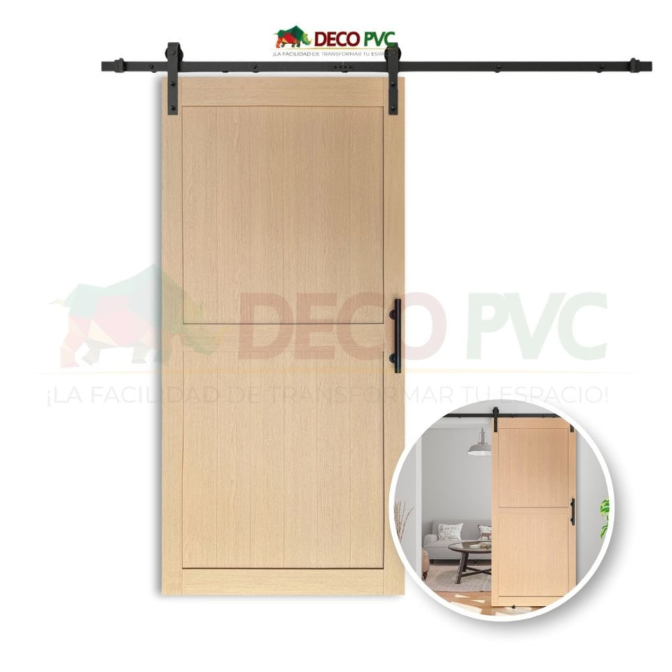 Puerta corrediza tipo granero de MDF con Riel de Acero - Modelo H