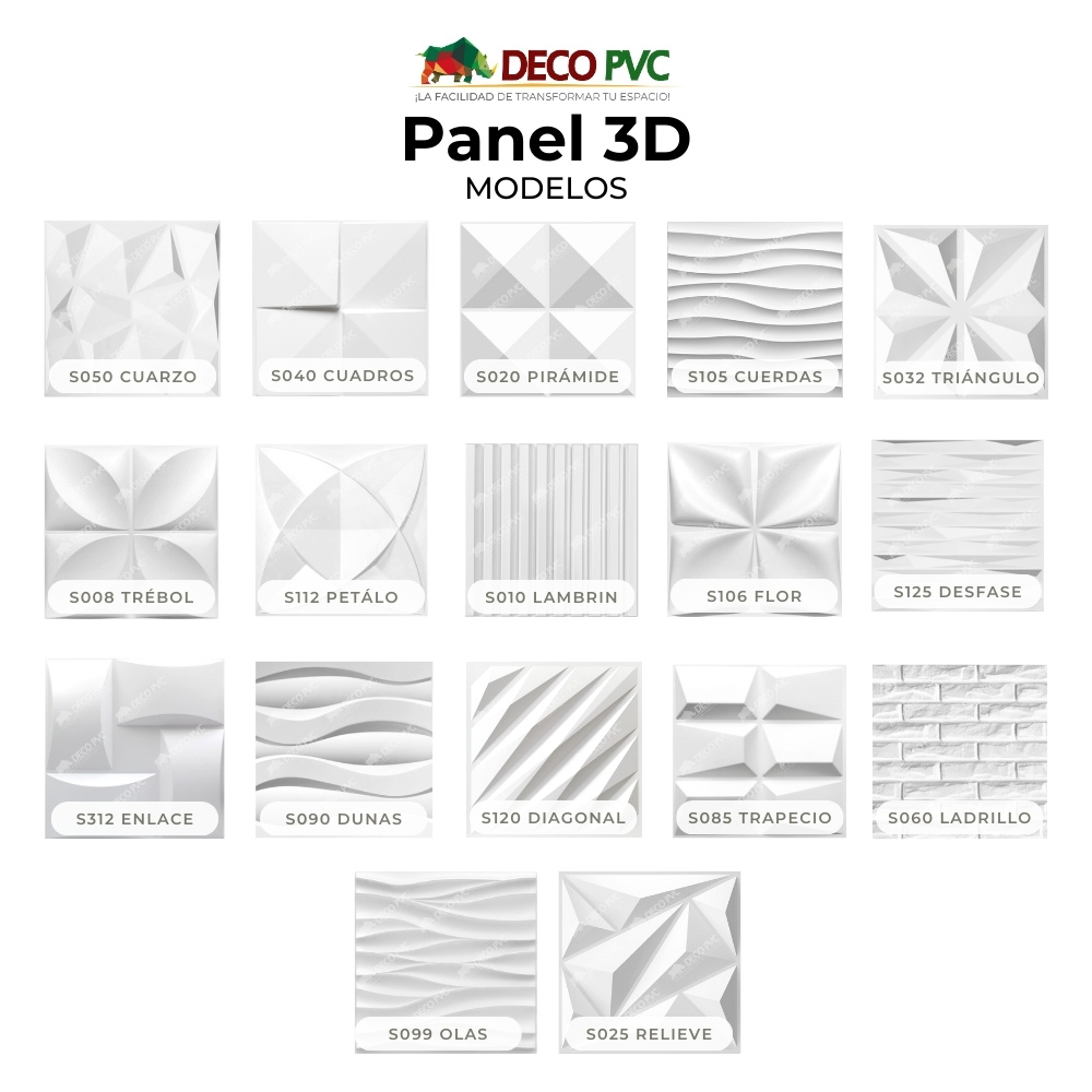 PANEL 3D -Desfase S125 / 10pzas / 50*50cm