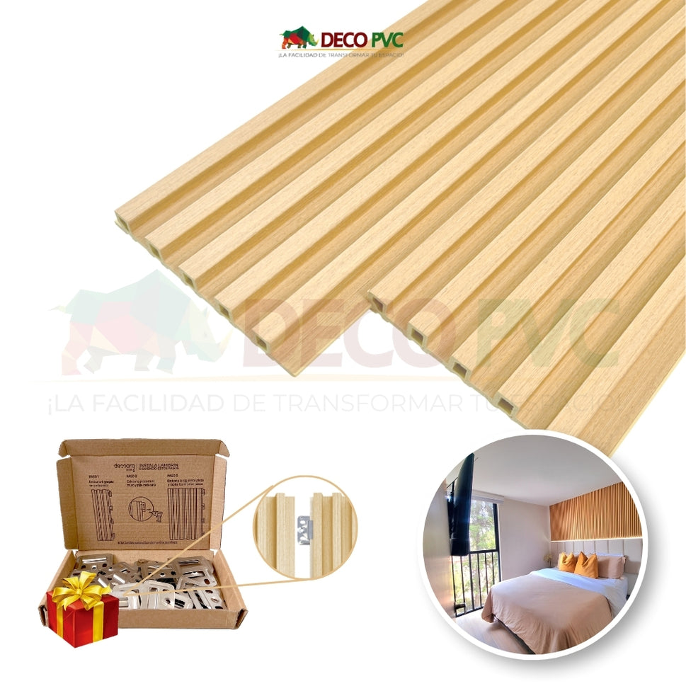 Decoslat Lambrin Plus / 10pzas / 1m*17cmLB003 Madera Arce