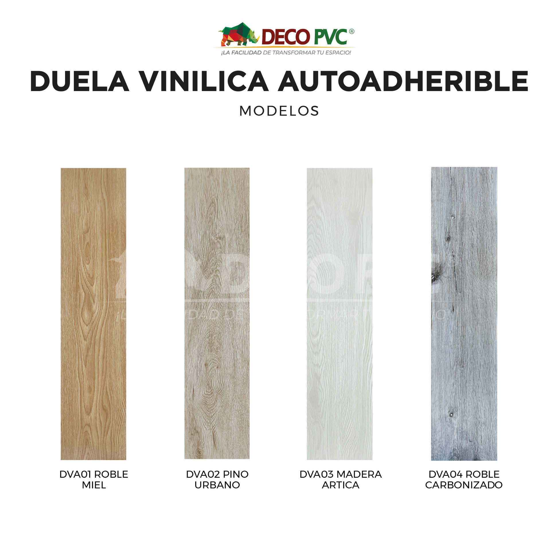 Duela Vinilica Autoadherible / 20pzas / 15*92cm