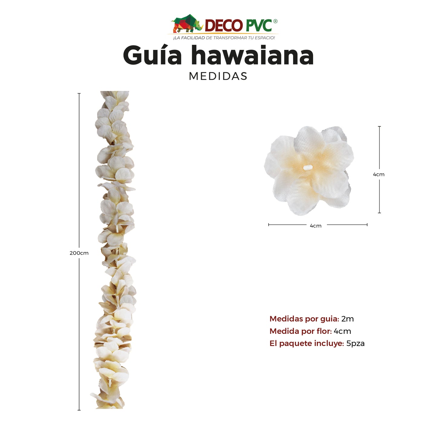 Guías Florales Flor Hawaiana - DECOFLORA®