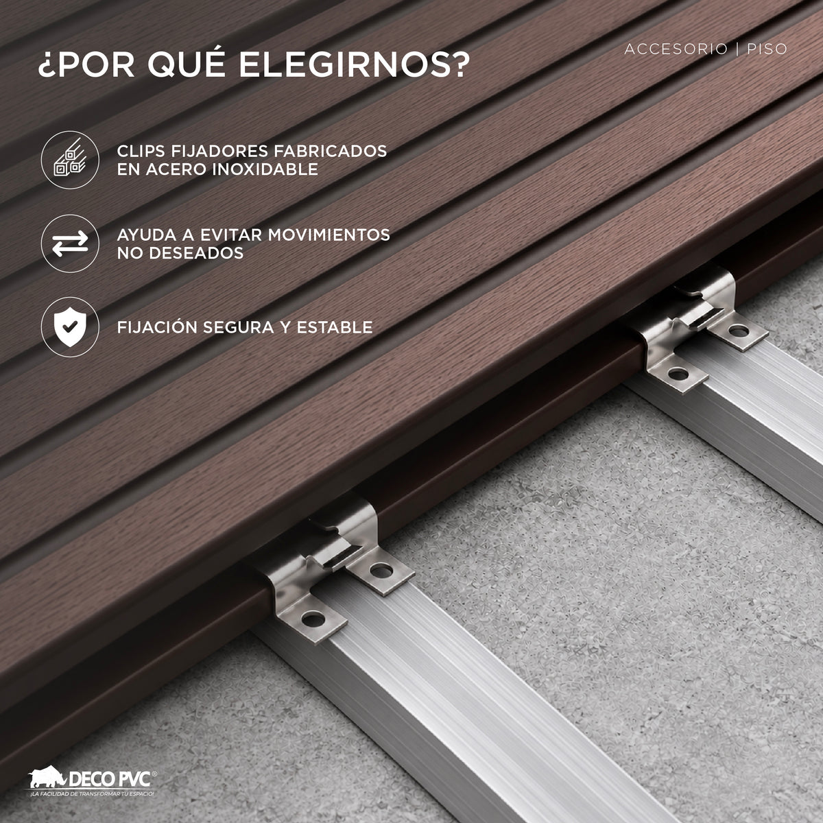 Clips de fijación para Deck Lineal / 20 piezas