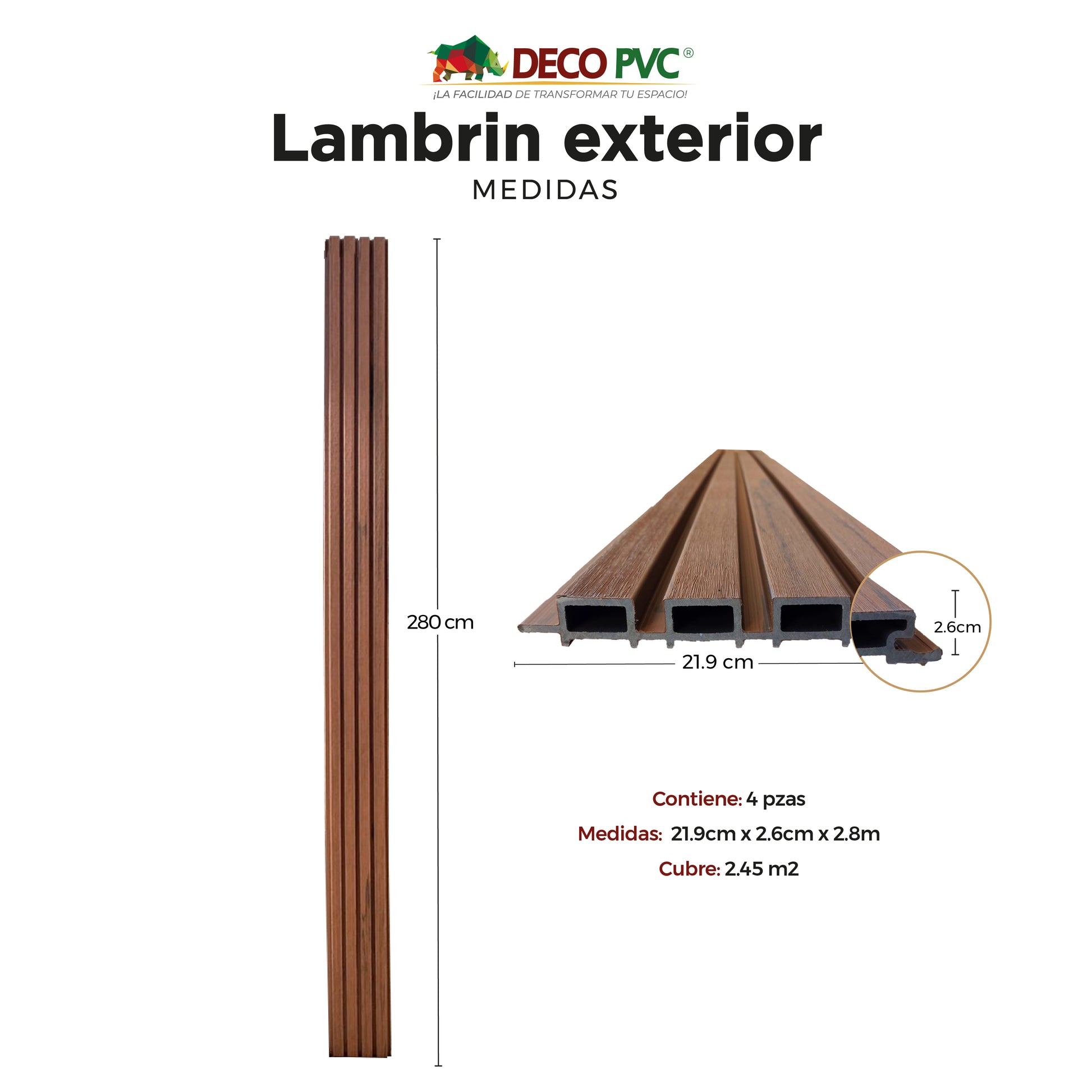 Lambrin Exterior / 4pzas / 21.9*280cm