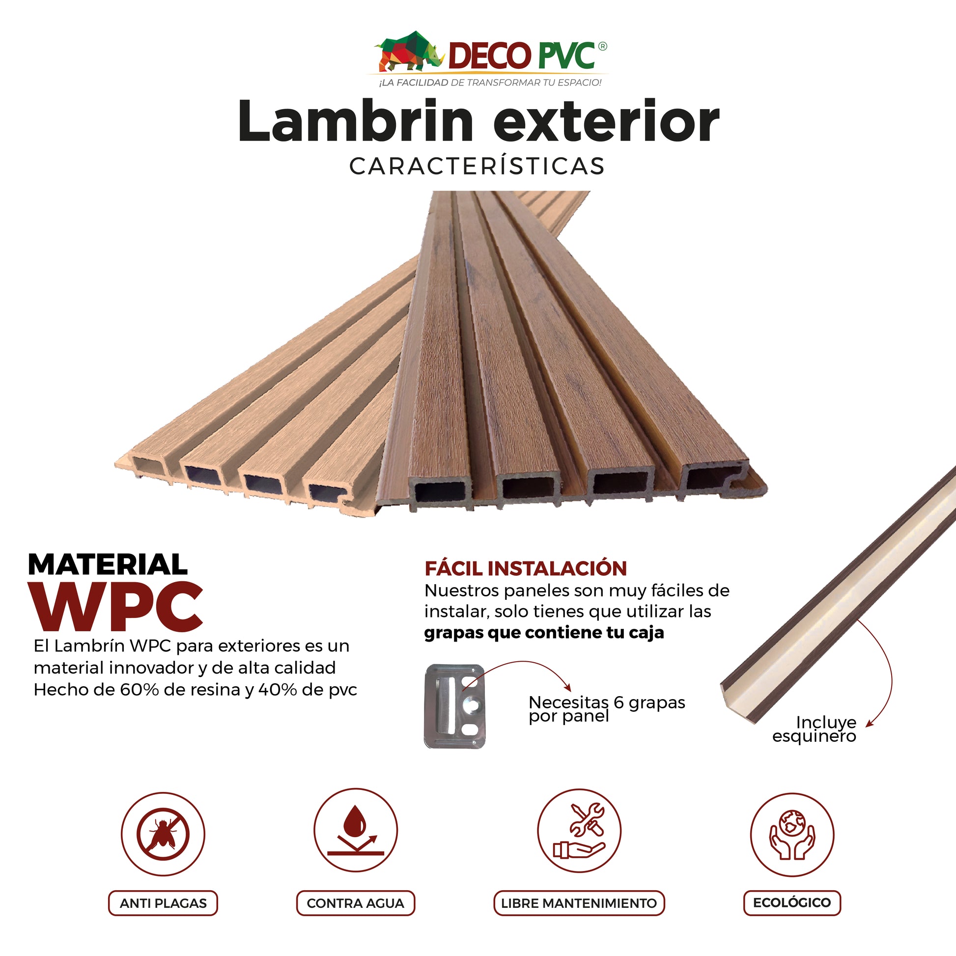 Lambrin Exterior / 4pzas / 21.9*280cm