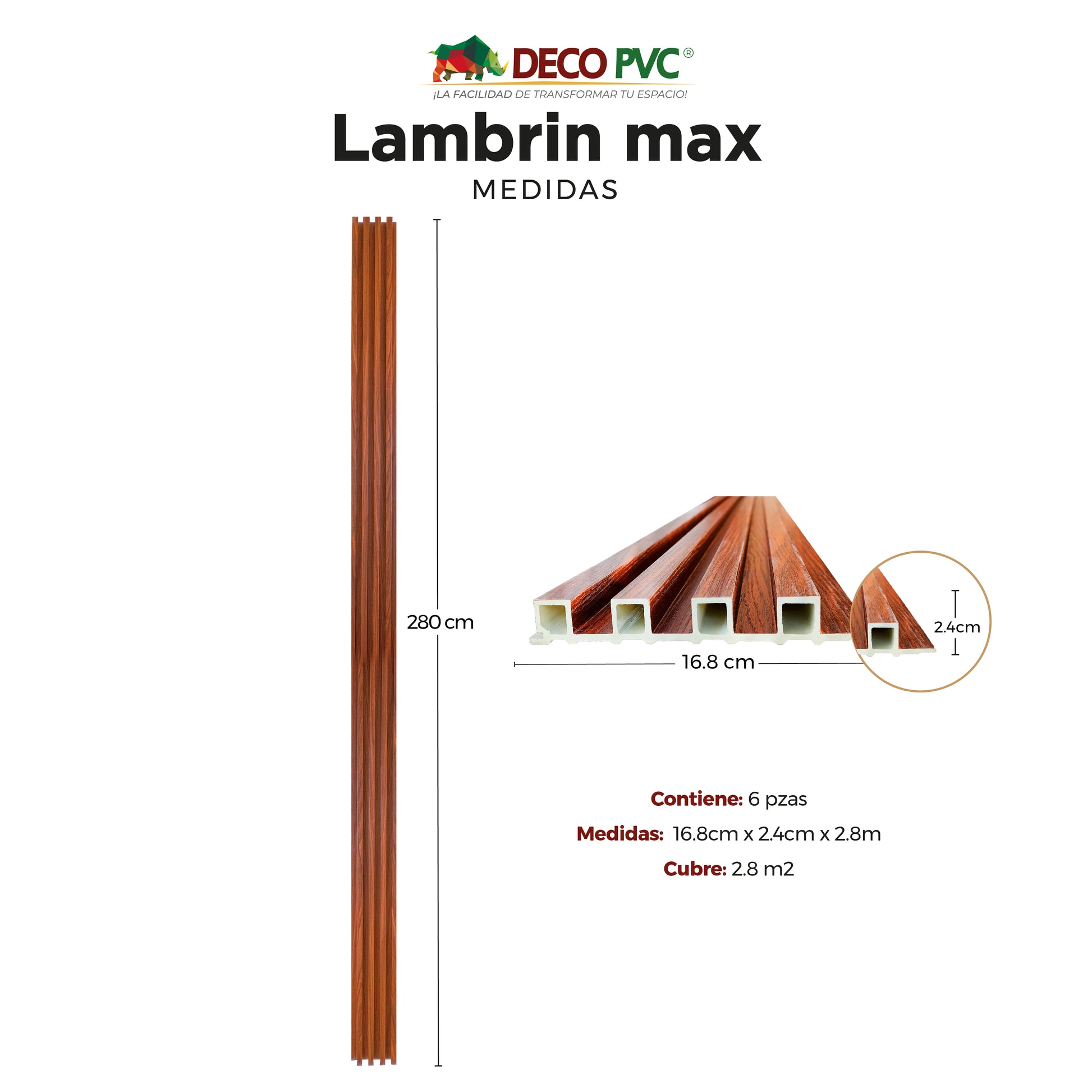 Lambrin Max - Decoslat / 6pzas / 16.8*280cm