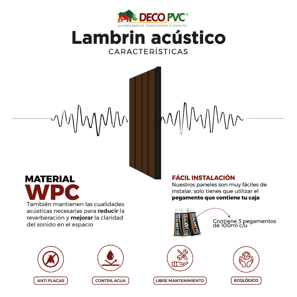 Lambrin acústico / 4pzas / 60*60cm