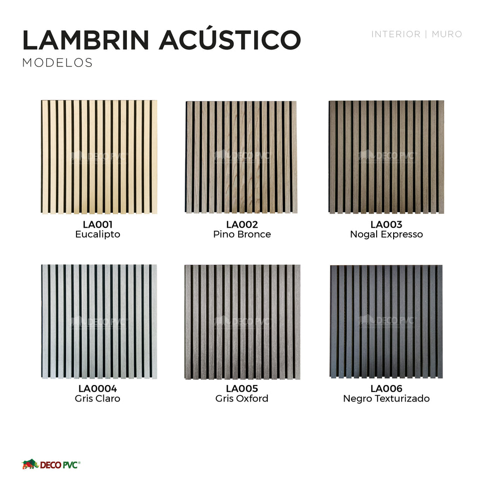 Lambrin acústico / 4pzas / 60*60cmMuestrario acústico