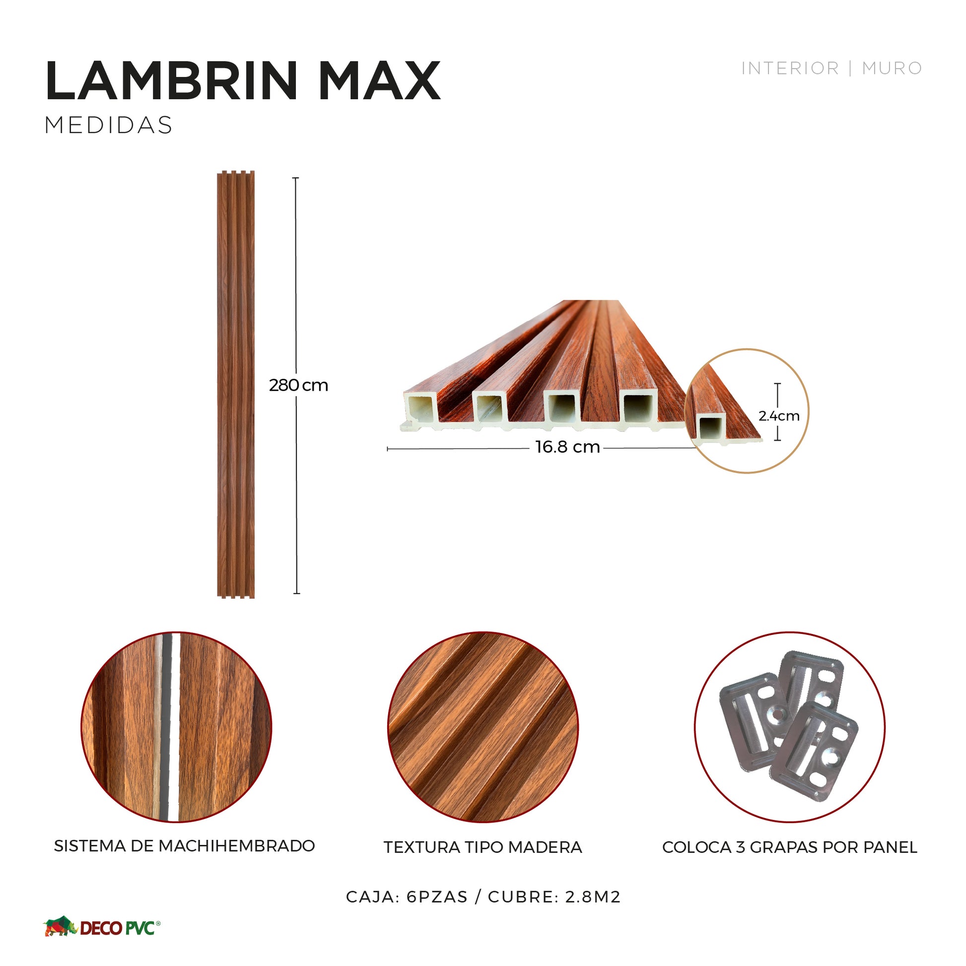 Lambrin Max - Decoslat / 6pzas / 16.8*280cm