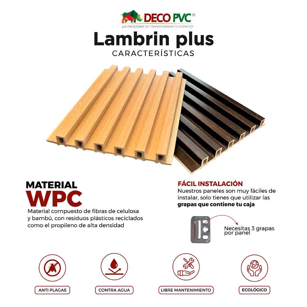 Decoslat Lambrin Plus / 10pzas / 1m*17cm