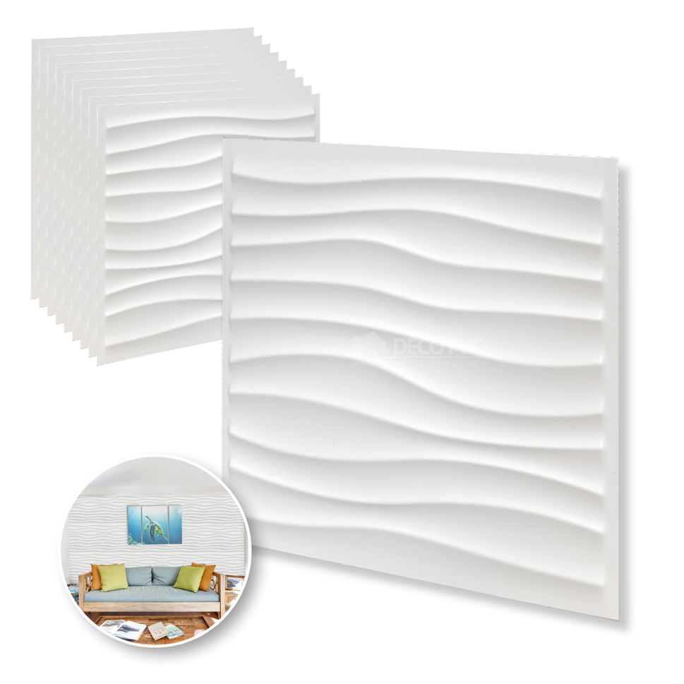 PANEL 3D -Cuerdas S105 / 10pzas / 50*50cmBLANCO MATE/WHITE