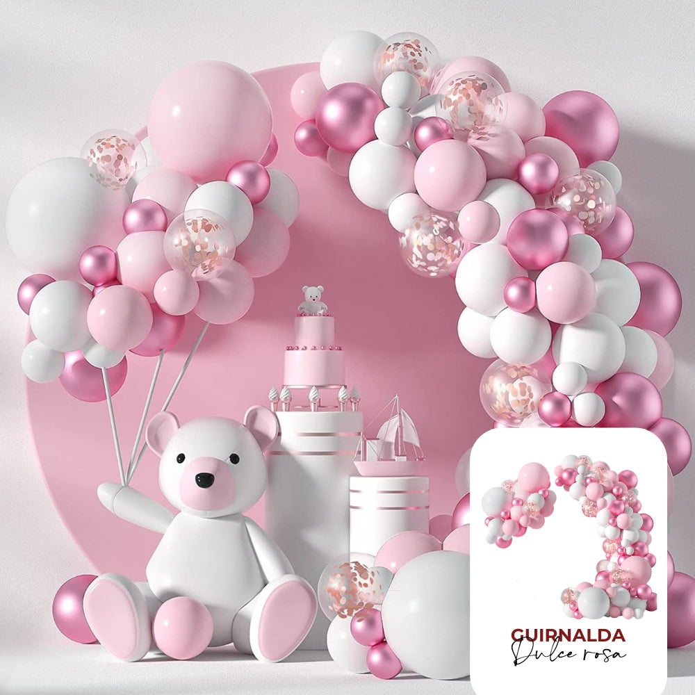Dulce Rosa - Guirnalda decorativa de globos - BolaBola®