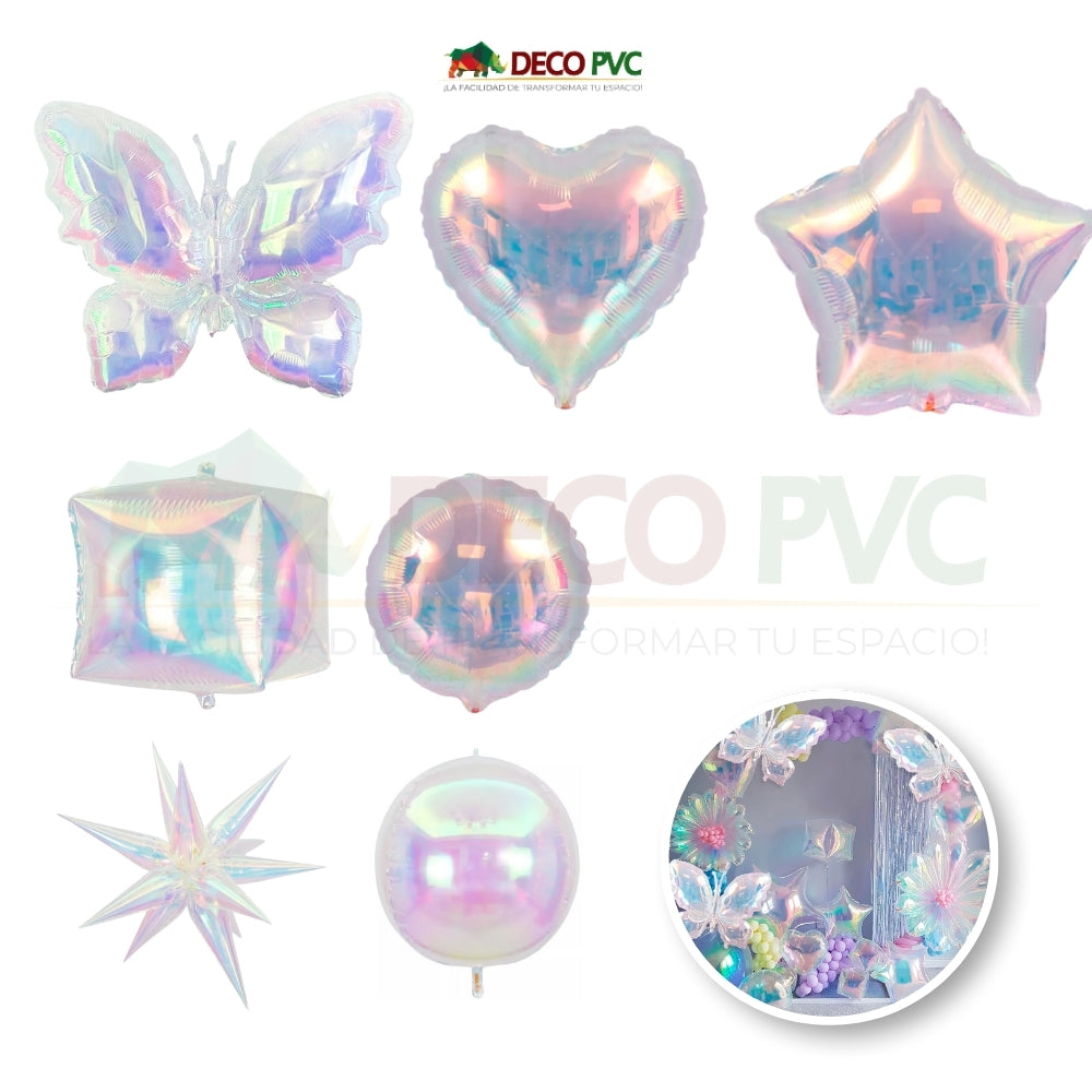 Set de Globos Mariposa Tornasol