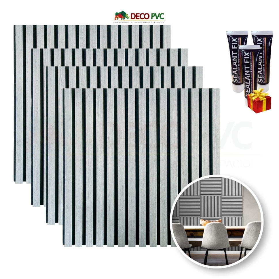 Lambrin acústico / 4pzas / 60*60cmLA004 Gris Claro