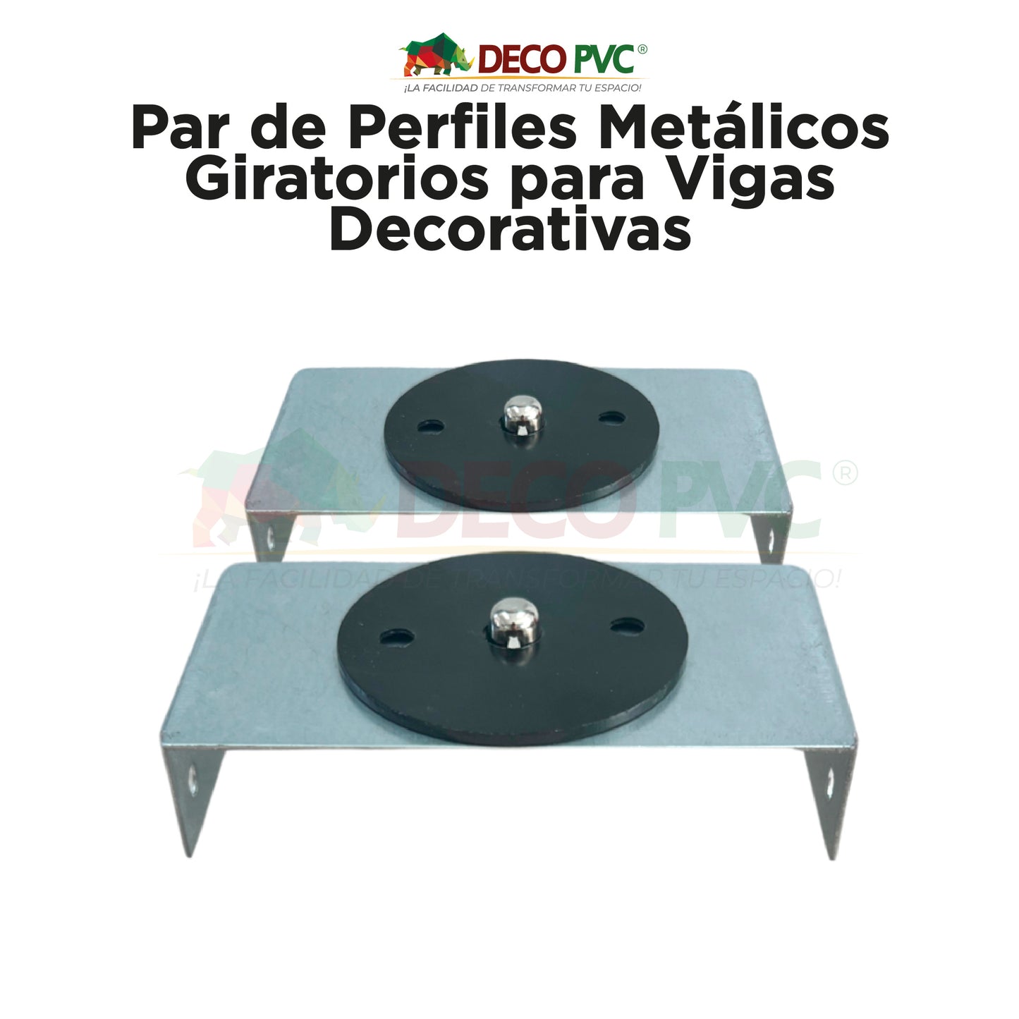 Par de Perfiles Metálicos Giratorios para Vigas Decorativas