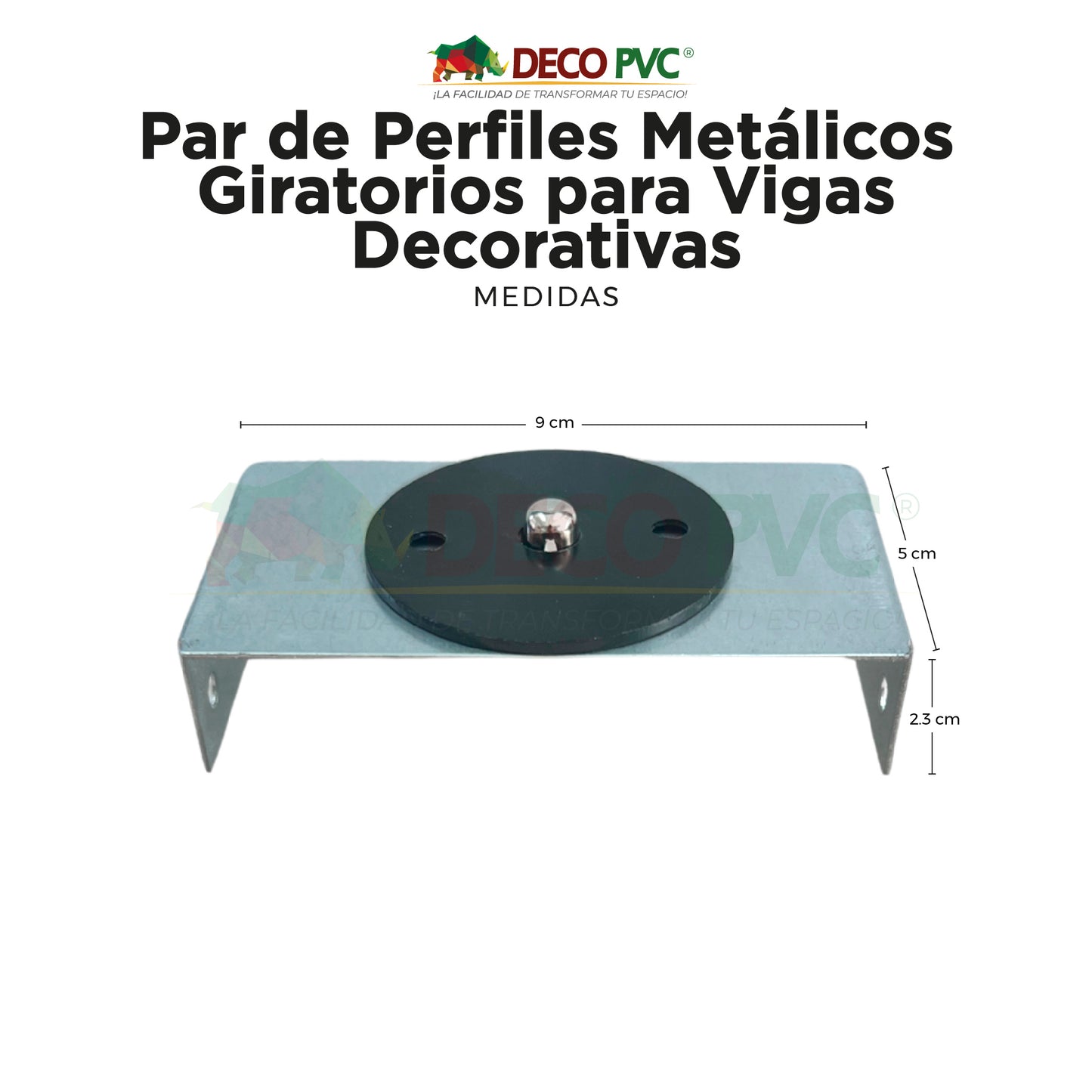 Par de Perfiles Metálicos Giratorios para Vigas Decorativas