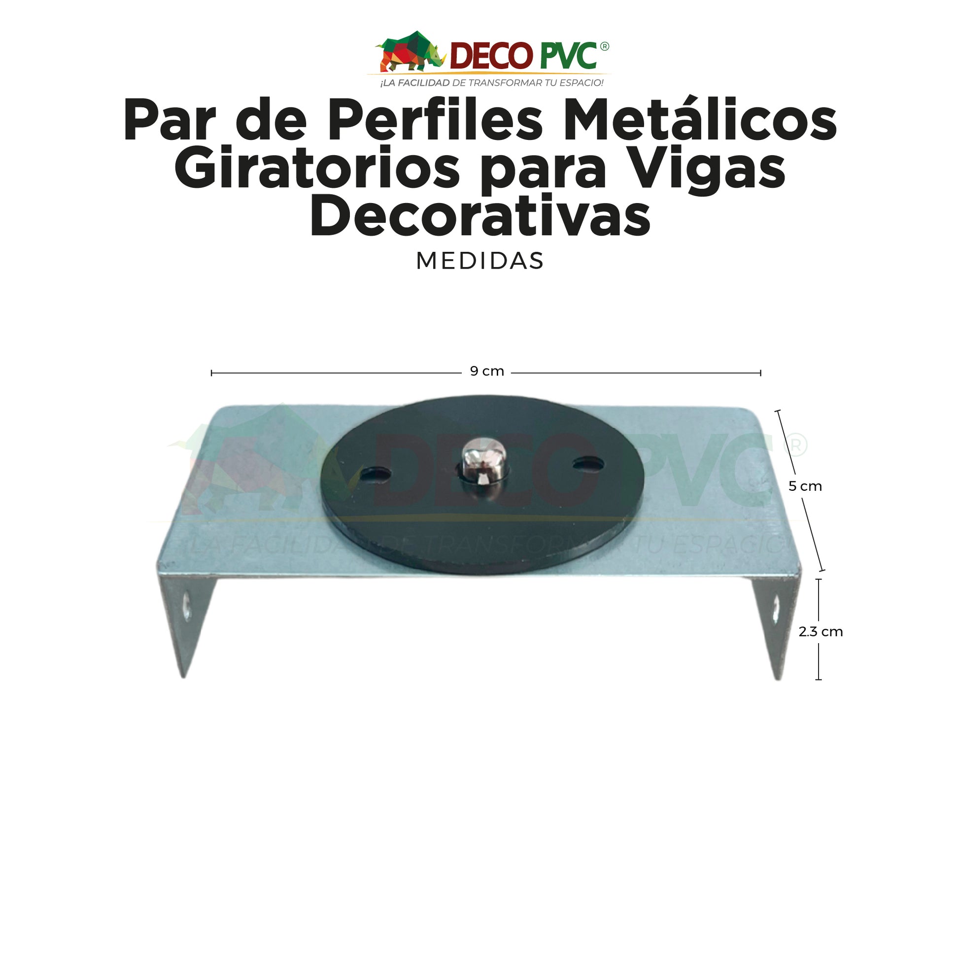 Par de Perfiles Metálicos Giratorios para Vigas Decorativas