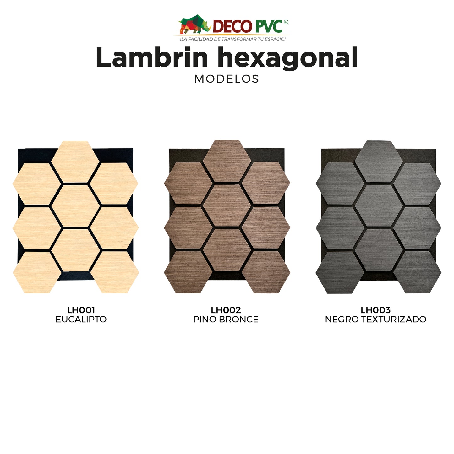 Lambrin Acústico Hexagonal / 2pzas / 62*76cm