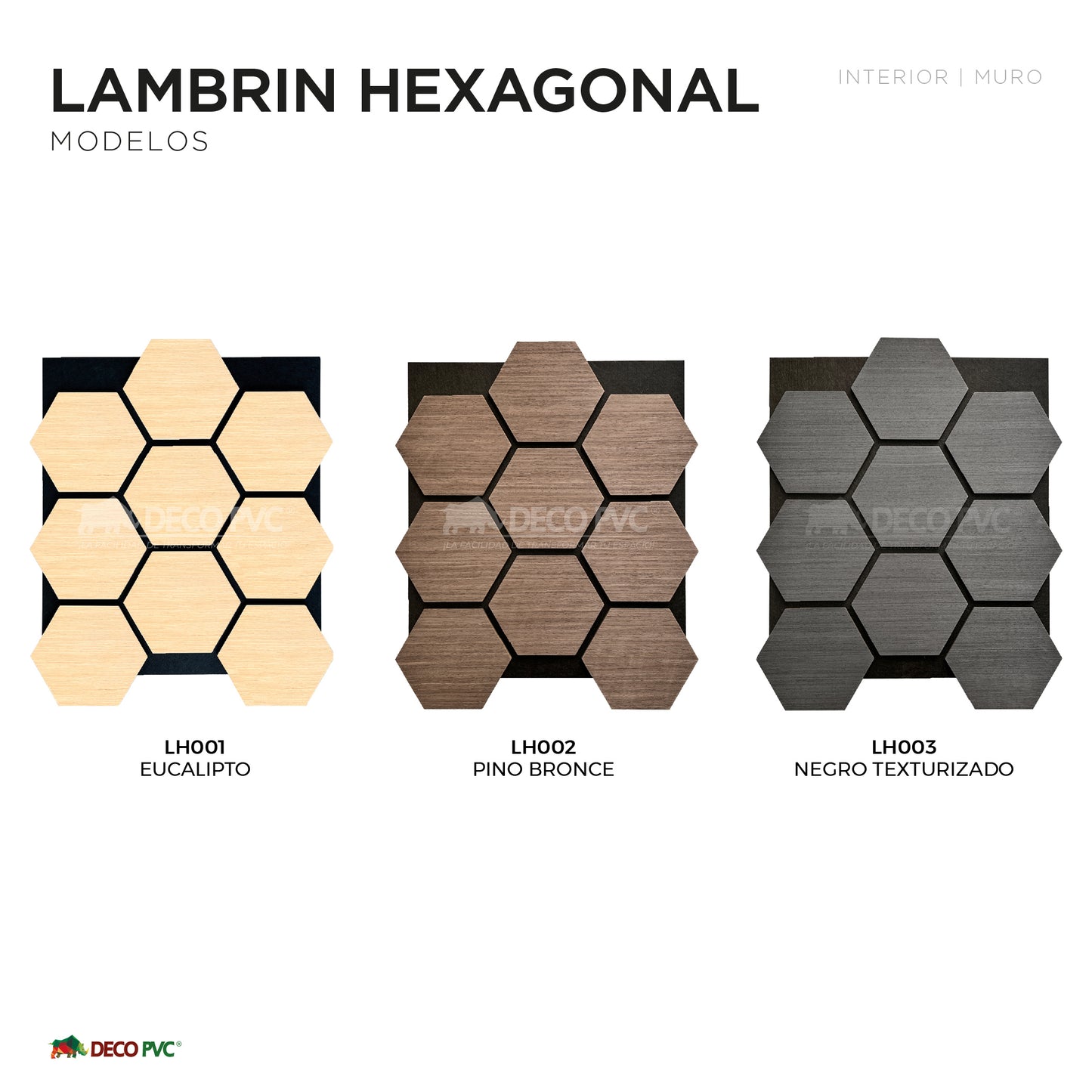Lambrin Acústico Hexagonal / 2pzas / 62*76cm