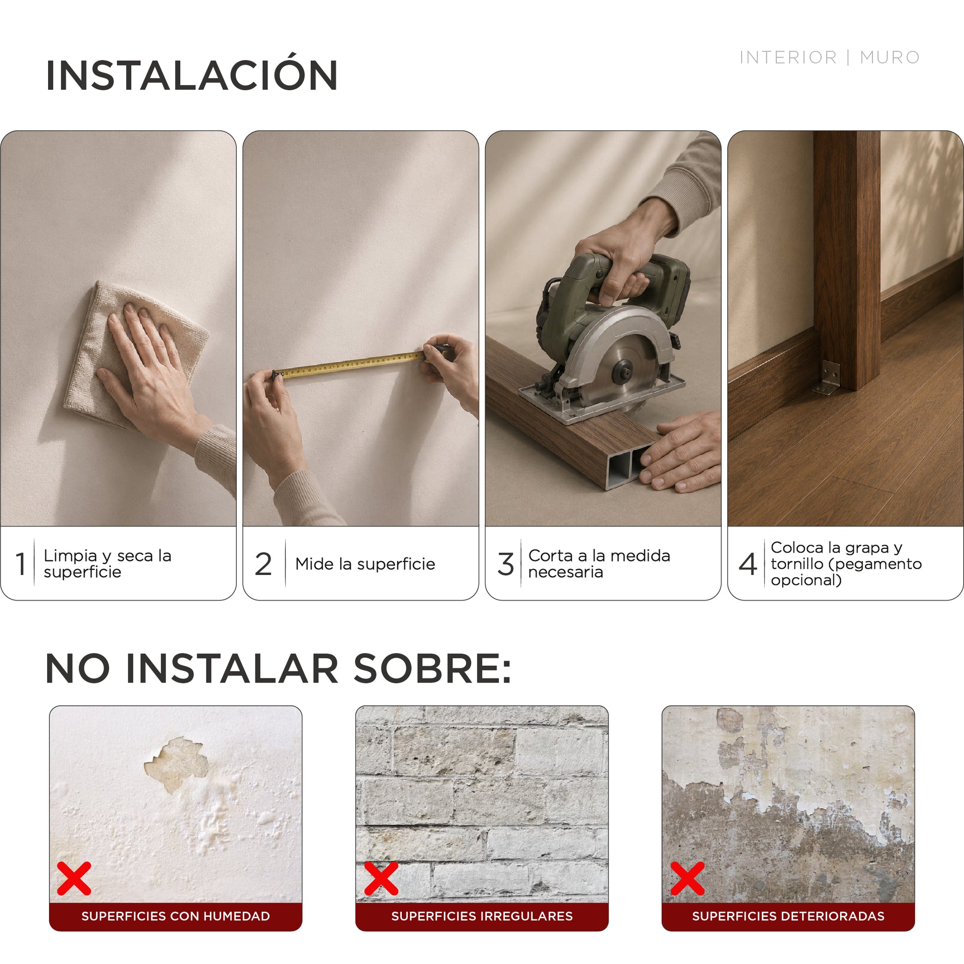 Viga para Interior WPC / 6pzas / 5*10*280cm