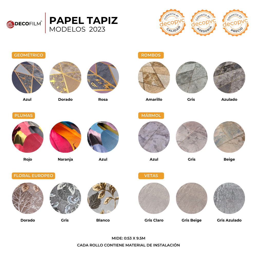 Papel Tapiz Madera - DECOFILM® / 1 rollo / 0.53*9.5m