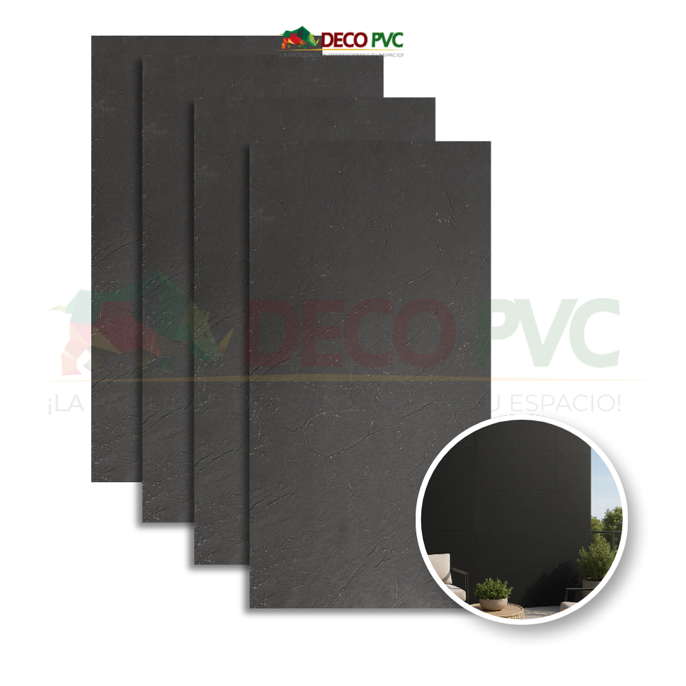 Piedra Flexible / 4pzas / 120*60cmPF004 Texturizado Negro