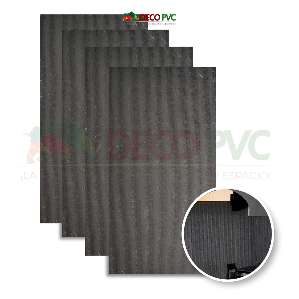 Piedra Flexible / 4pzas / 120*60cmPF006 Rayado Negro