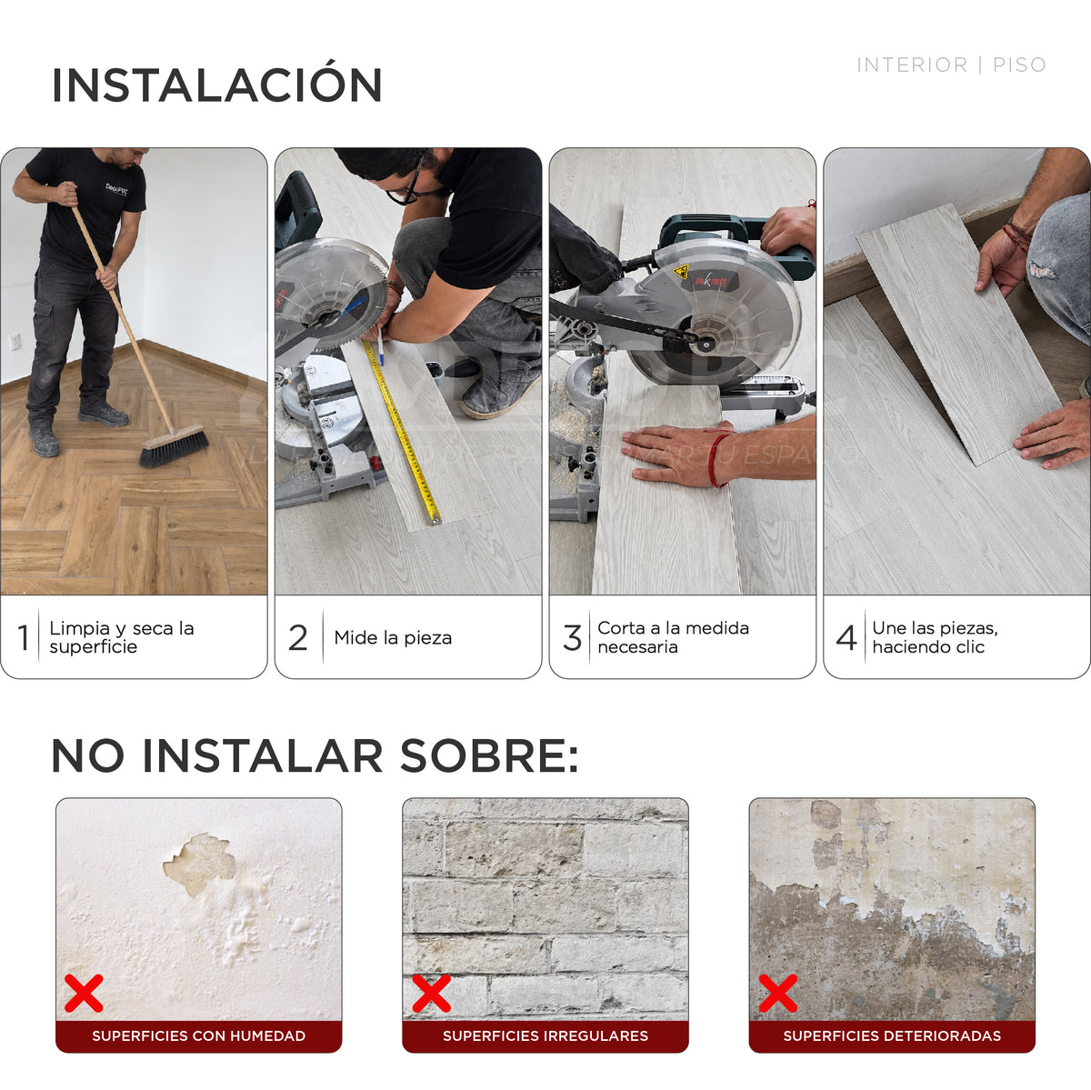 Piso SPC Decoclick / 11pzas / 18.3*122cm
