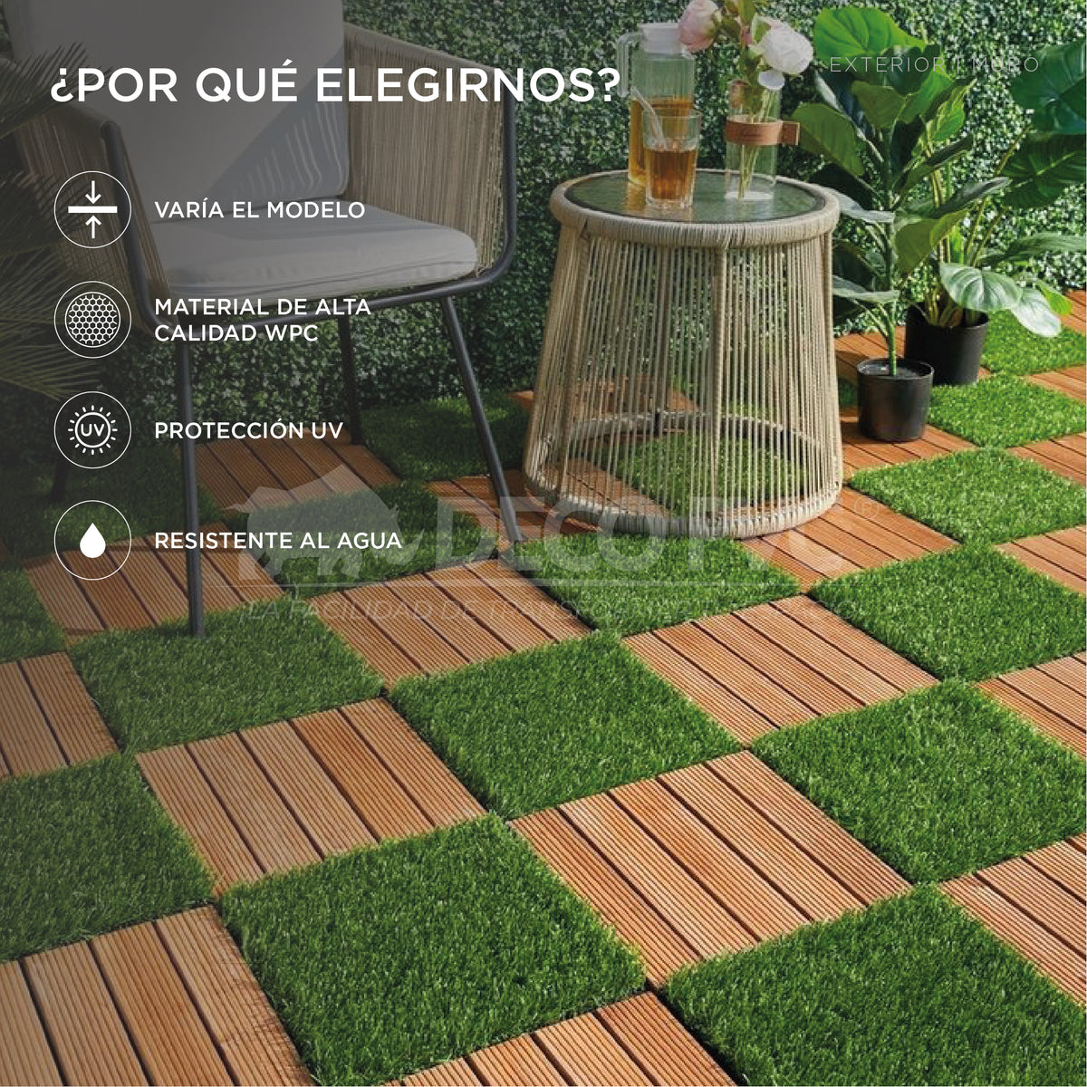 Deck piso para jardín / 6pzas /30*30