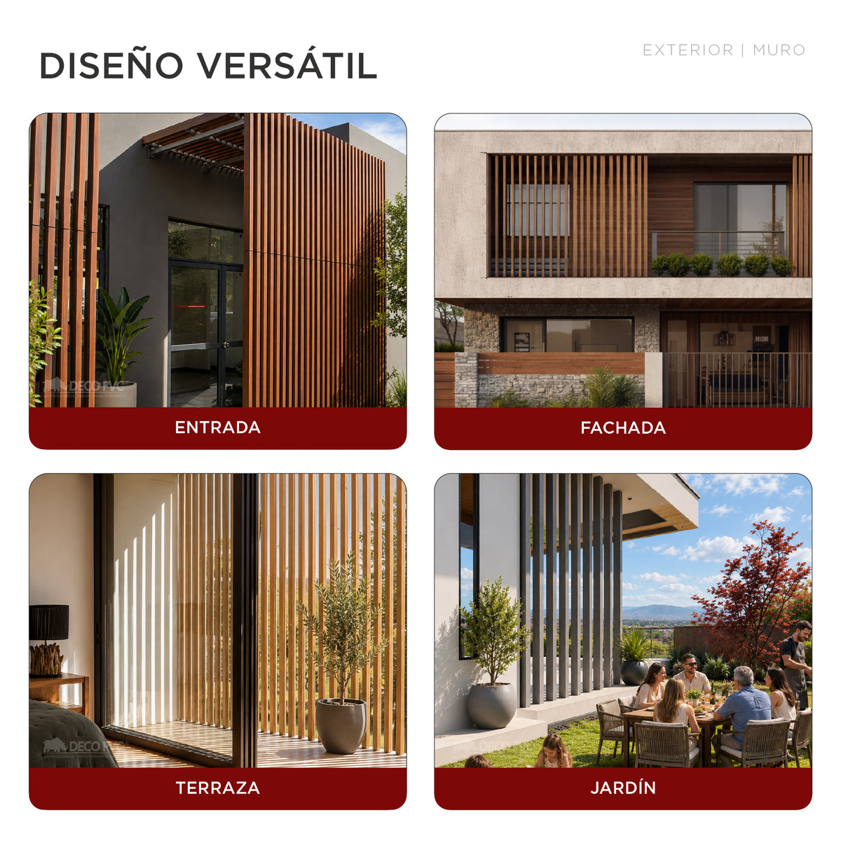 Viga para Exterior WPC / 4pzas / 5*10*280cm