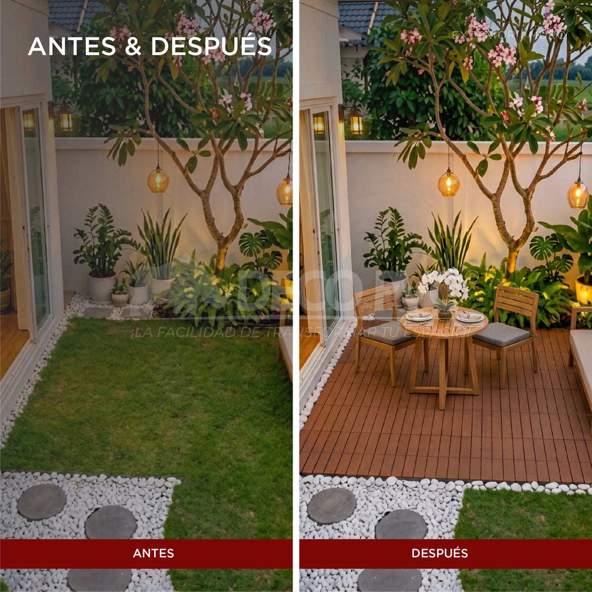 Deck piso para jardín / 6pzas /30*30