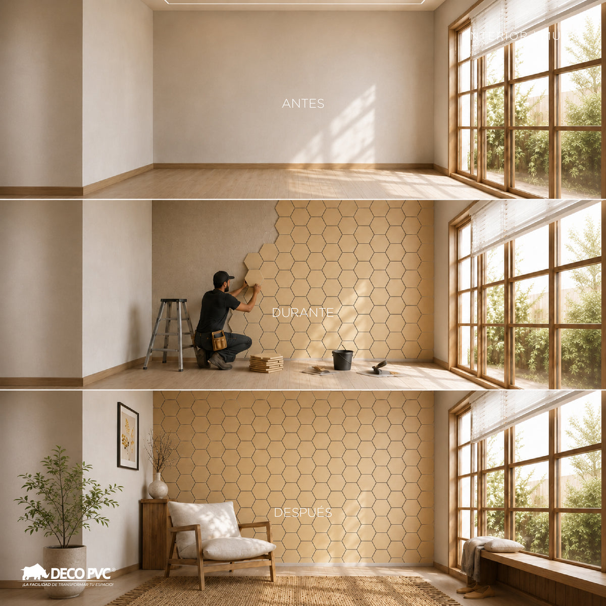 Lambrin Acústico Hexagonal / 2pzas / 62*76cm