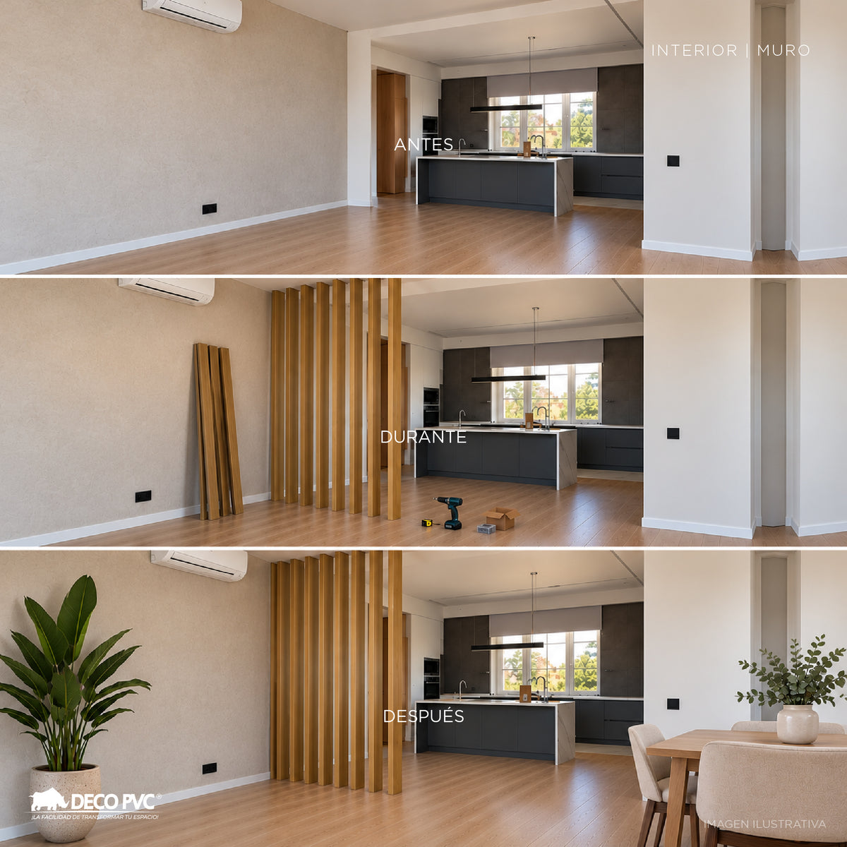 Viga para Interior WPC / 6pzas / 5*10*280cm