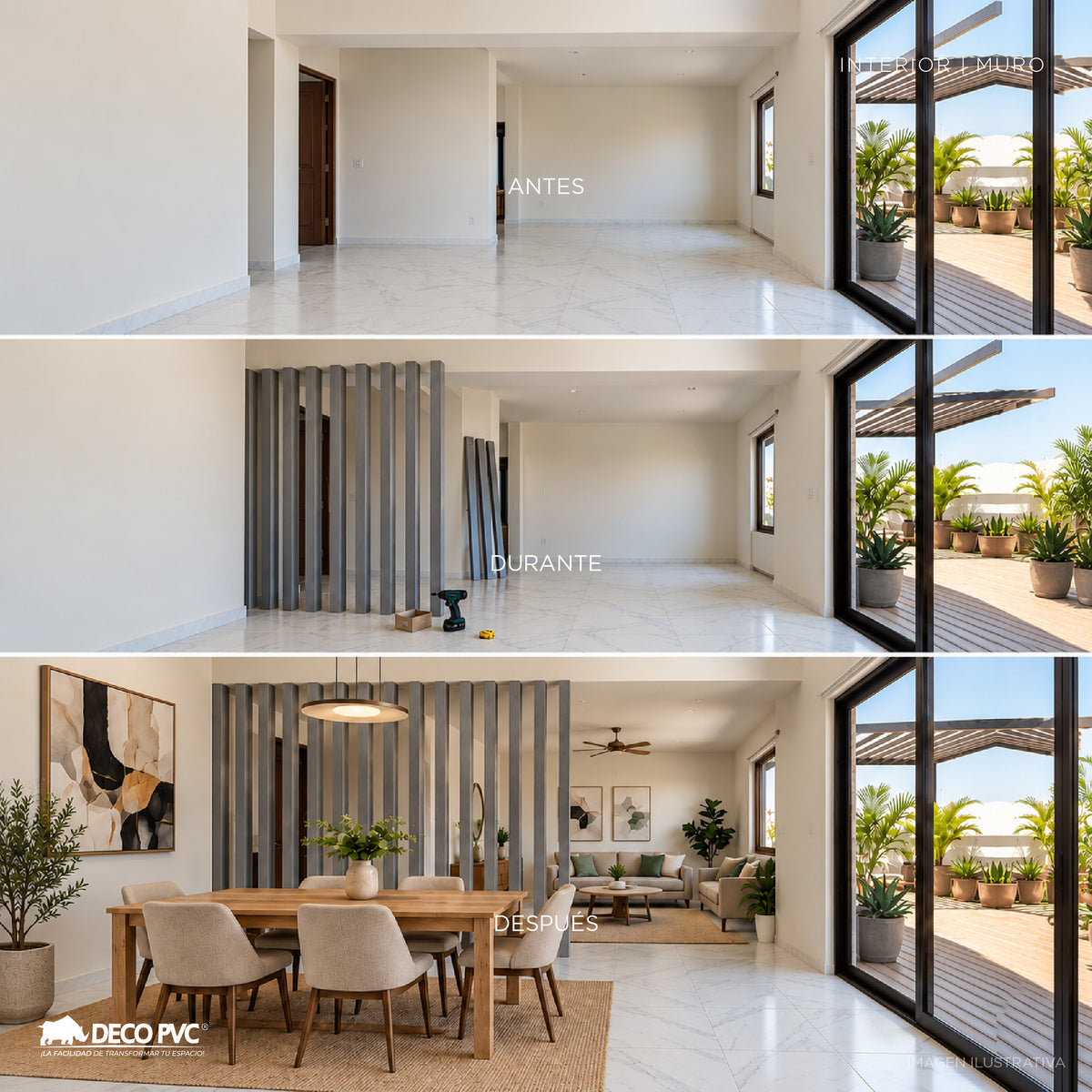 Viga para Interior WPC / 6pzas / 5*10*280cm