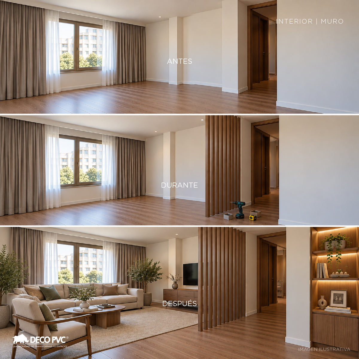 Viga para Interior WPC / 6pzas / 5*10*280cm