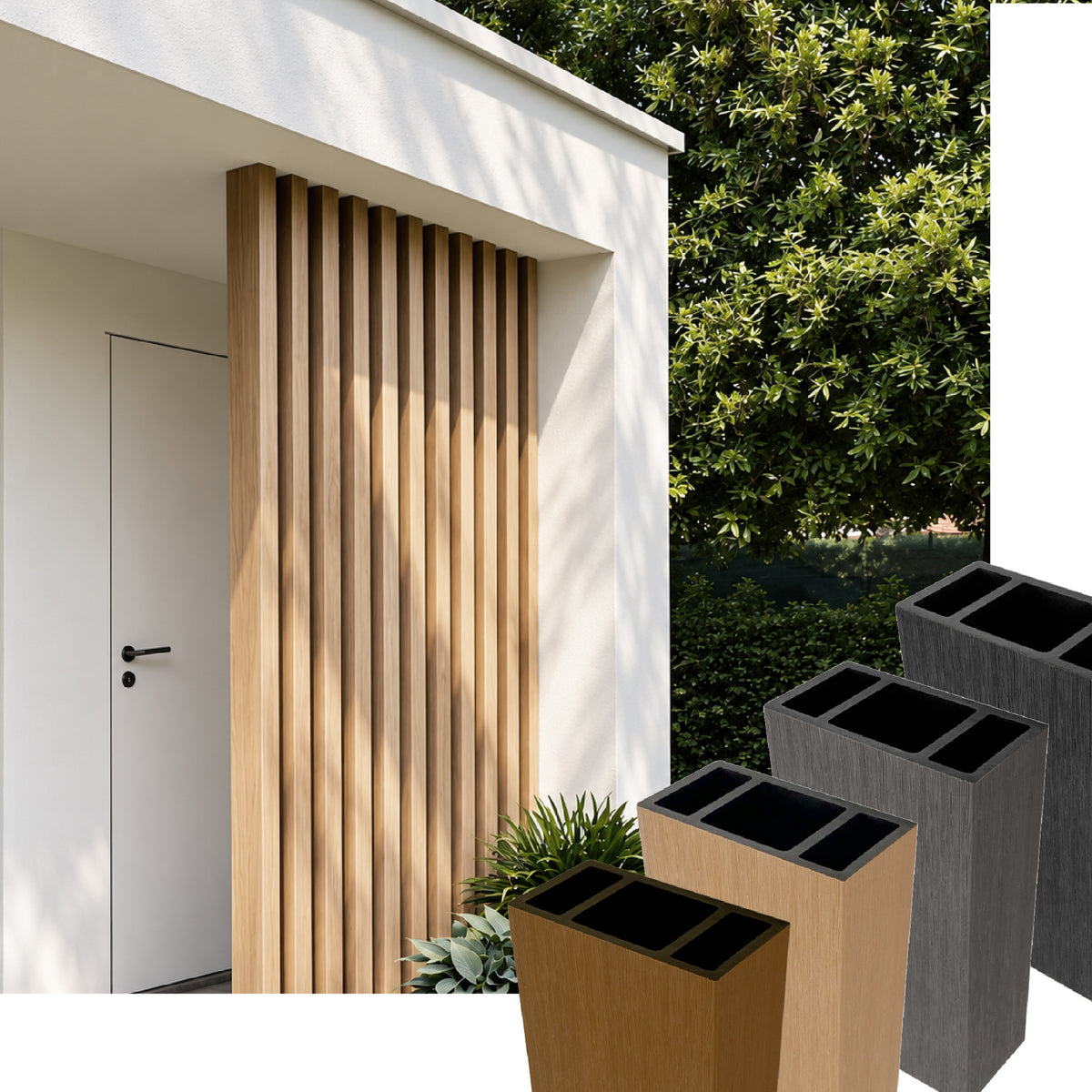 Viga para Exterior WPC / 4pzas / 5*10*280cm