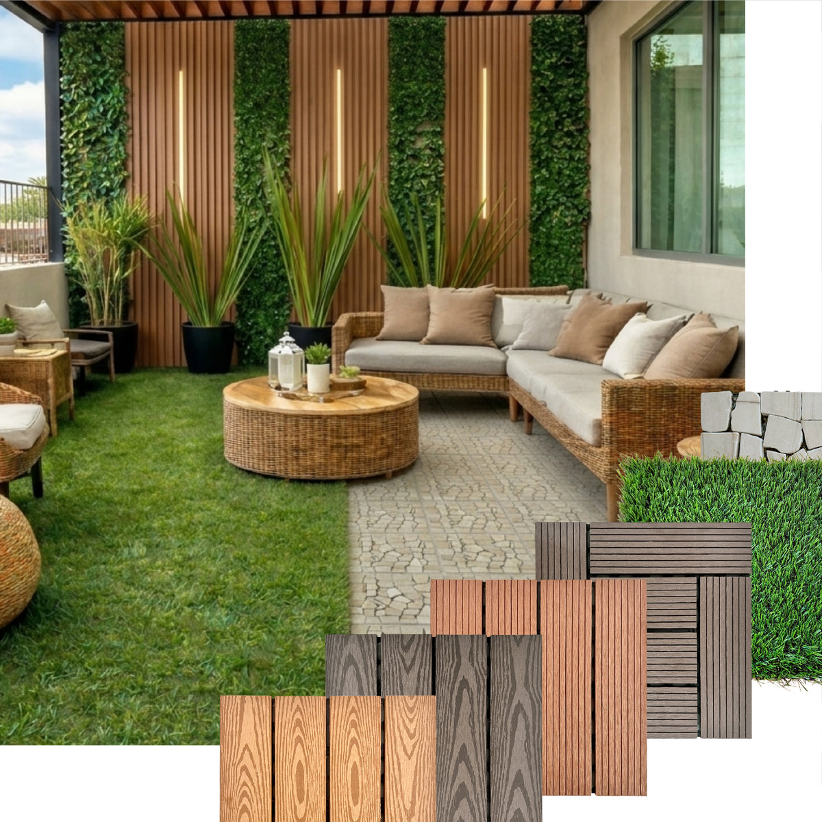 Deck piso para jardín / 6pzas /30*30