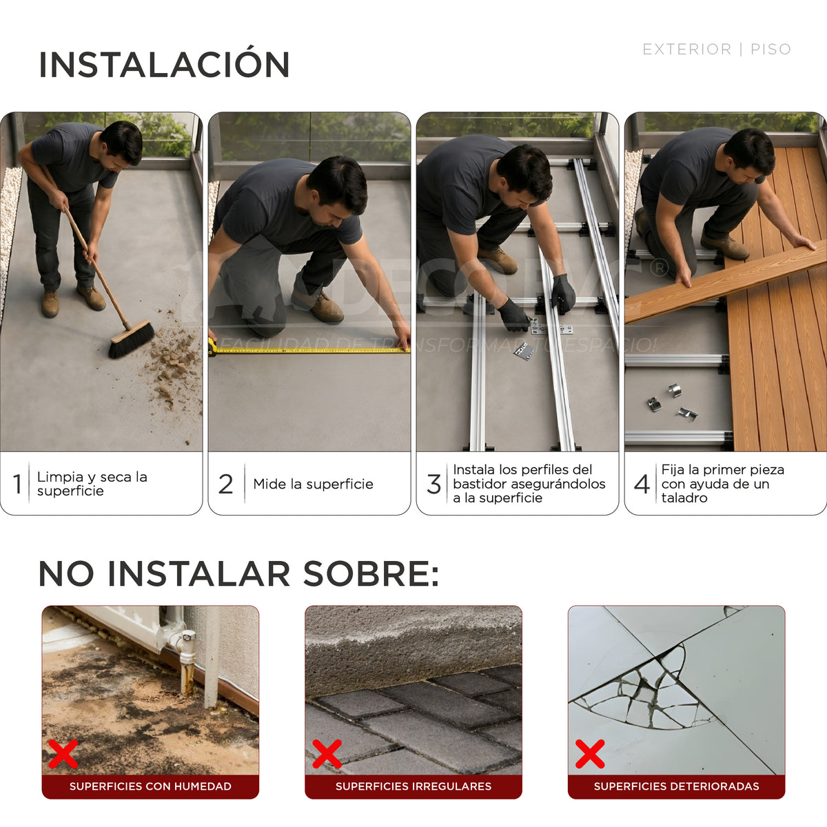 Deck Lineal / 4pzas / 14*290cm