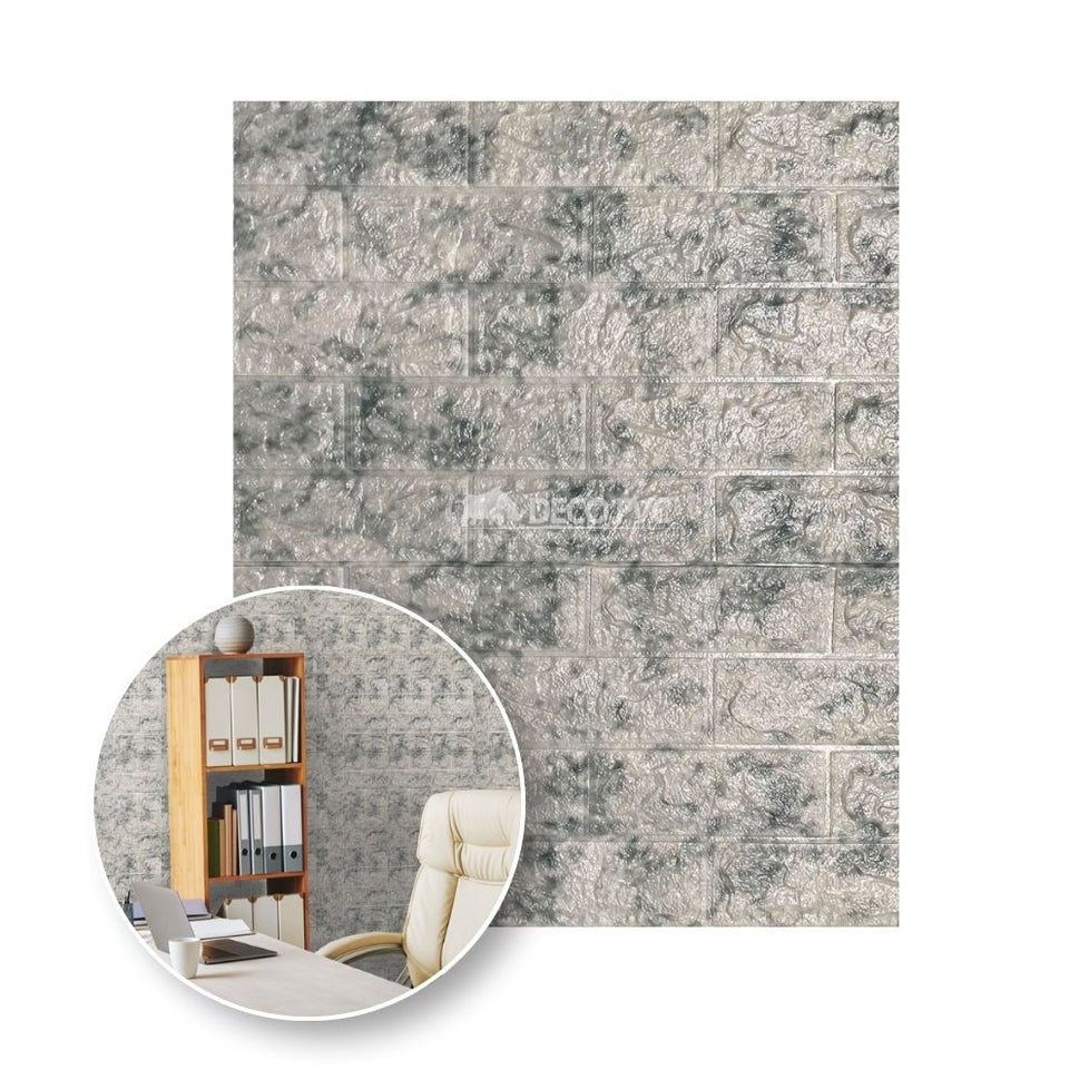 Panel Soft 3D Autoadherible  / 10pzas / 70*77cmMARMOL GRIS