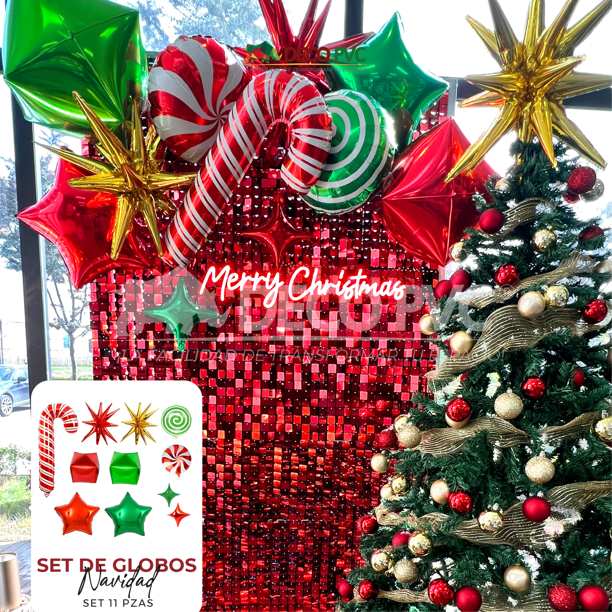 Set de Globos Navidad Métalicos