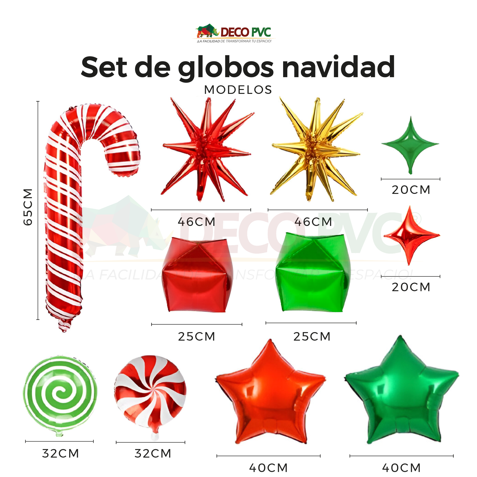 Set de Globos Navidad Métalicos