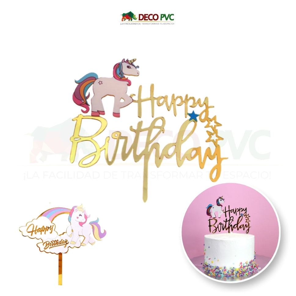 Top Artz - Unicornio Happy Birthday