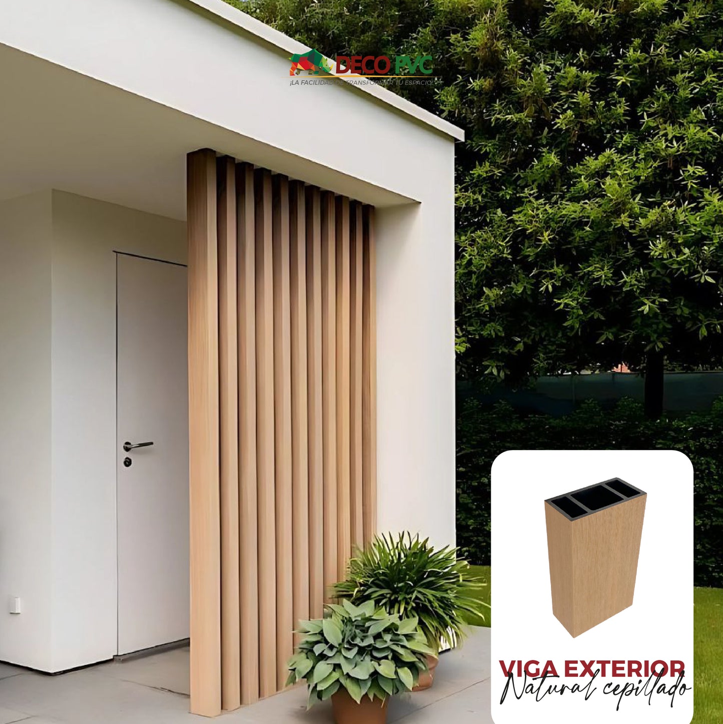 Viga para Exterior WPC / 4pzas / 5*10*280cm
