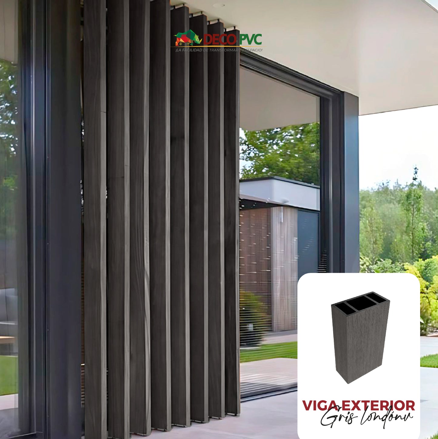 Viga para Exterior WPC / 4pzas / 5*10*280cm