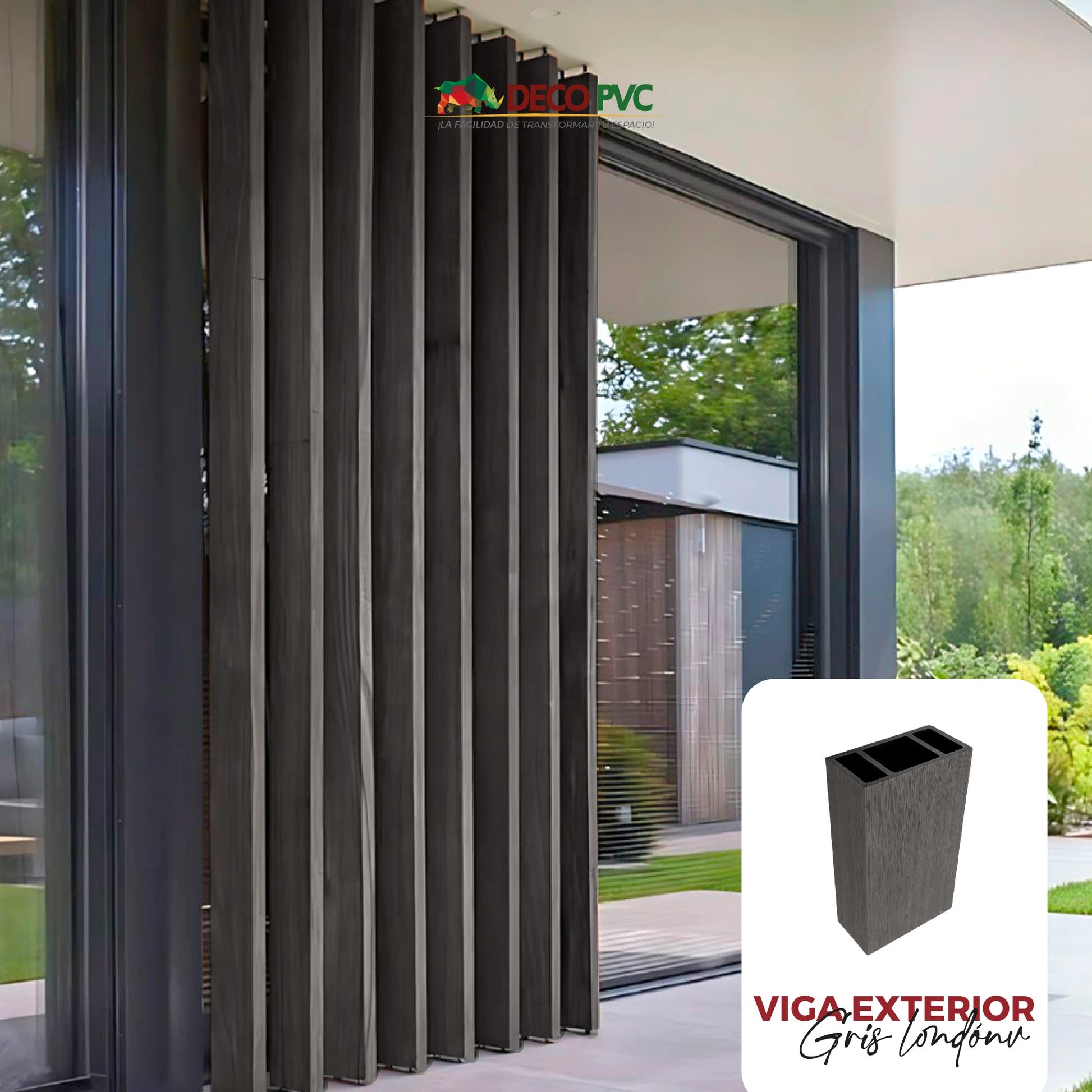 Viga para Exterior WPC / 4pzas / 5*10*280cm