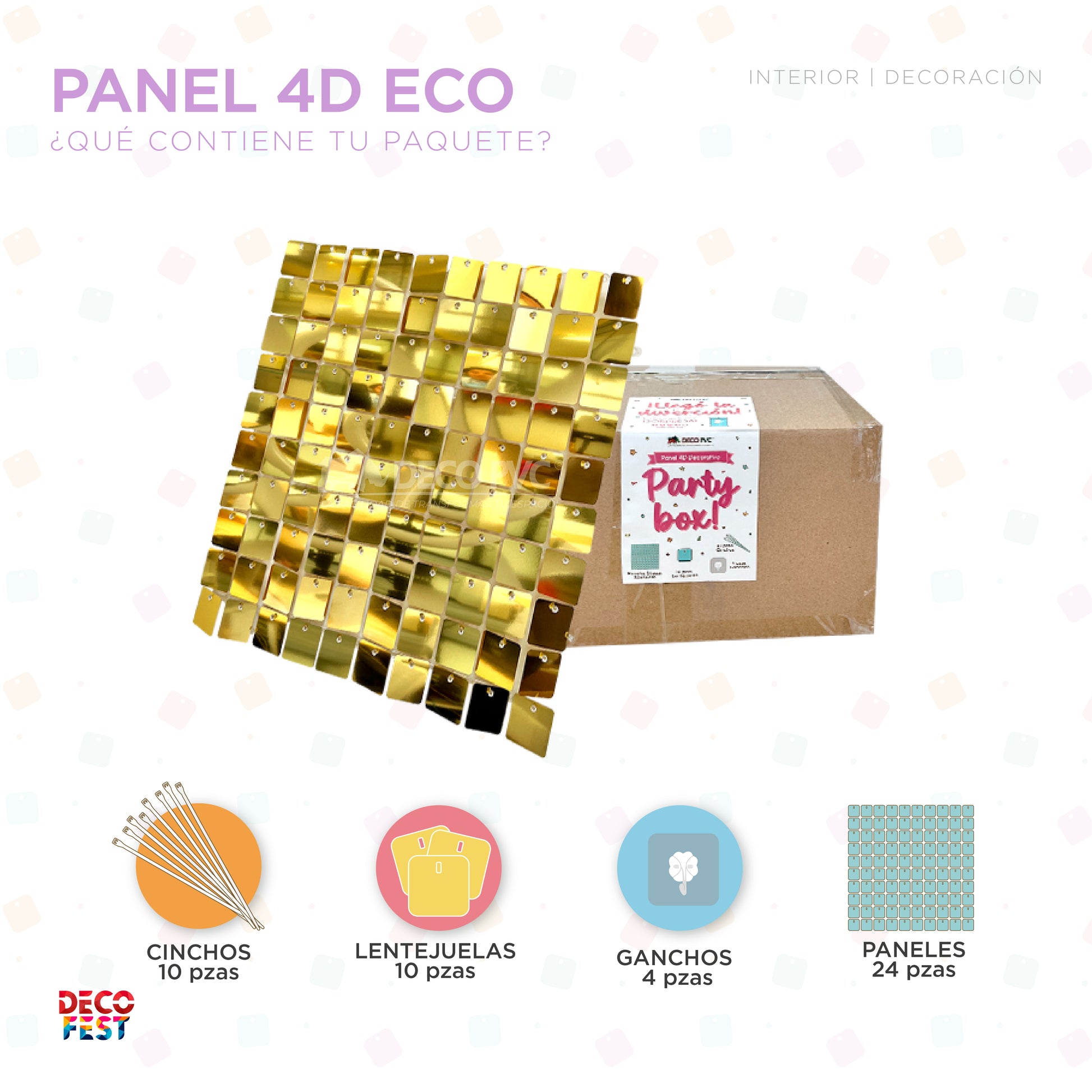 Panel 4D ECO Clásico / 24pzas / 30*30cm